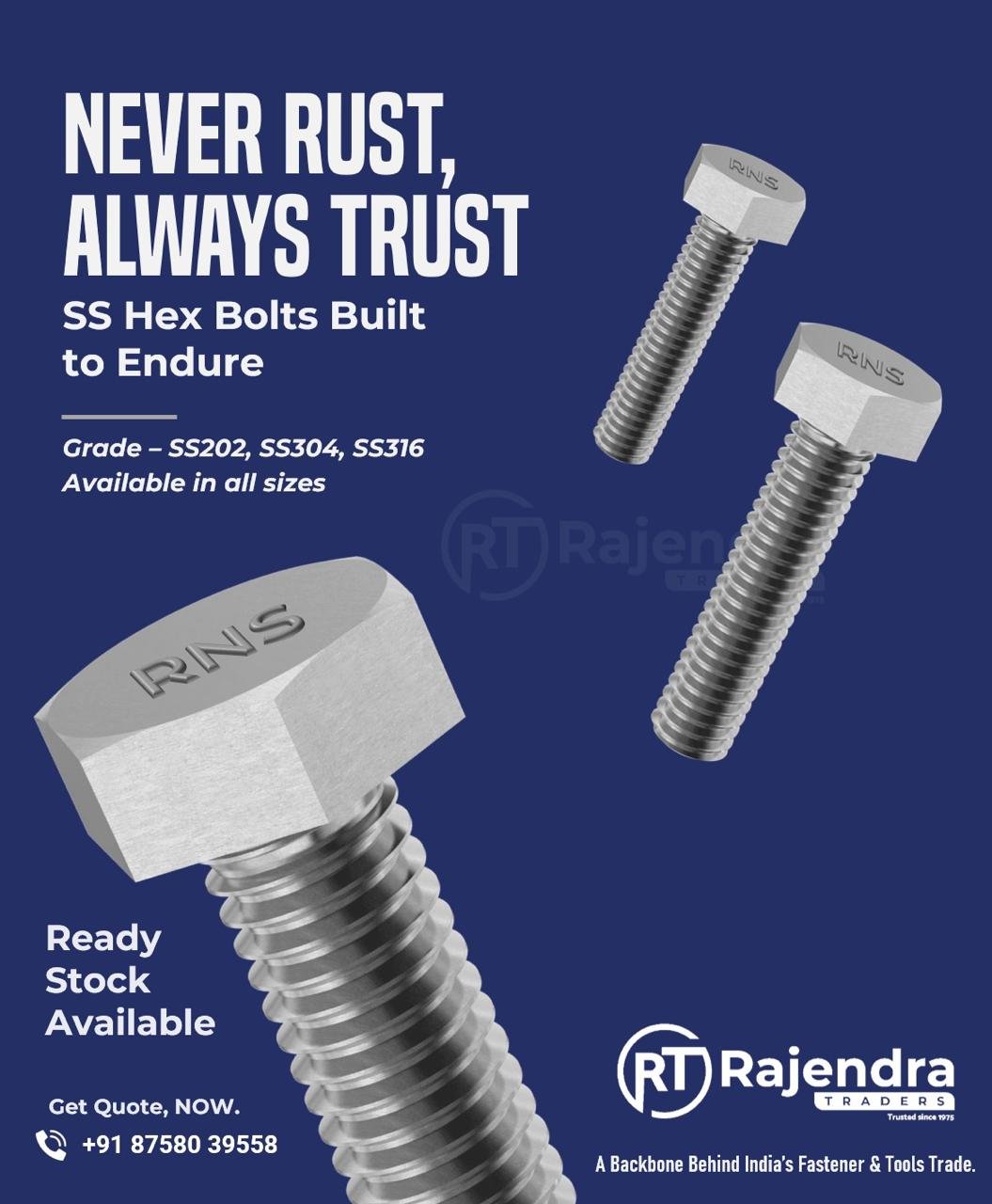STAINLESS STEEL HEX BOLTS
